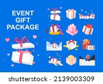event gift box package... | Shutterstock .eps vector #2139003309