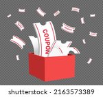 gift box full of gift cards and ... | Shutterstock .eps vector #2163573389