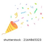 cute party popper illustration... | Shutterstock .eps vector #2164865323