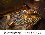 Small photo of Brno, Czech Republic - August 16 2022: Exhibition with replicas of original Egyptian pieces, dedicated to Tutankhamun.