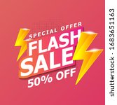 flash sale banner template... | Shutterstock .eps vector #1683651163