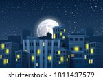 illustration of night cityscape ... | Shutterstock .eps vector #1811437579