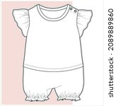 baby girls clothes fashion flat ... | Shutterstock .eps vector #2089889860