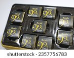 Small photo of Bekasi, Indonesia on July 7, 2022. A box of Beryl's 99% Dark Chocolate. Malaysian souvenirs. Chocolate with a delicious taste. Premium package