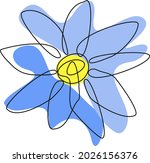 clematis flower simple line art