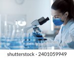 Female scientist working in the ...