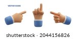 Pointing Hand 3d Icon Set....