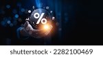 Small photo of interest rates and dividends, Business people calculate and higher graphs and percentages investment returns, stock return income, retirement Compensation fund, investment, dividend tax
