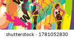 popart style colorful woman... | Shutterstock . vector #1781052830