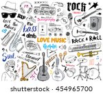 music instruments set. hand... | Shutterstock .eps vector #454965700
