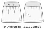 skirt fashion flat sketch... | Shutterstock .eps vector #2113268519
