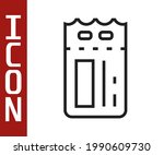 black line cinema ticket icon... | Shutterstock .eps vector #1990609730