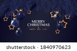 merry christmas dark blue... | Shutterstock .eps vector #1840970623