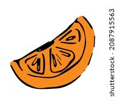 orange slice in doodle style.... | Shutterstock .eps vector #2087915563