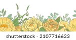 peony flowers seamless border.... | Shutterstock .eps vector #2107716623