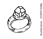 ring with gem. hand drawn... | Shutterstock .eps vector #2109471086