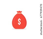 red simple money bag icon... | Shutterstock .eps vector #677939470