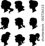 women profiles   silhouettes  ... | Shutterstock .eps vector #303726113