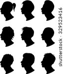men profile silhouettes  ... | Shutterstock .eps vector #329523416
