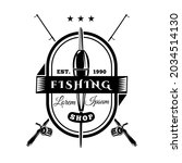 bass fishing logo  vintage ... | Shutterstock .eps vector #2034514130