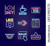 coffee and neon signs icon set... | Shutterstock .eps vector #1851980170