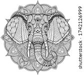 elephant. coloring is hand... | Shutterstock .eps vector #1742126999