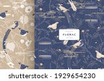 hand drawn luxury birds and... | Shutterstock .eps vector #1929654230