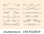 set of calligraphic ornamental... | Shutterstock .eps vector #1937023819
