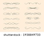 set of calligraphic ornamental... | Shutterstock .eps vector #1938849733