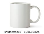White ceramic mug. isolated on...