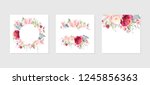 set of vector floral elements... | Shutterstock .eps vector #1245856363