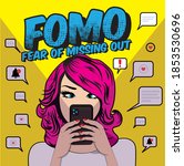 fomo  fear of missing out... | Shutterstock .eps vector #1853530696