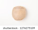 Packed burger on white background, top view. Wrapped hamburger sandwich, blank mock up
