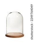 Glass dome with wooden base ...