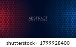 Abstract red & blue light hexagon line in black modern luxury futuristic background vector illustration.