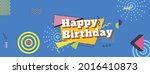 happy birthday greeting banner... | Shutterstock .eps vector #2016410873