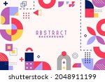 background with flat geometric... | Shutterstock .eps vector #2048911199