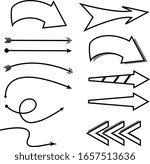 black arrows set simple pointer | Shutterstock .eps vector #1657513636