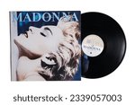 Small photo of True Blue is the third record album by American singer Madonna, released in 1986. isolated white background. Udine Italy_July 4 2023