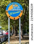 Small photo of Newark, NJ - August 19, 2022: The Ironbound Welcome Sign in Newark,NJ