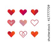 set of heart vector logo. line... | Shutterstock .eps vector #417777709