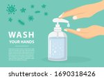 disinfection concept. hands... | Shutterstock .eps vector #1690318426