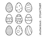 Easter Eggs Set. Vector Lineart ...