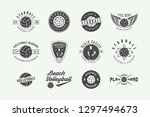 set of vintage volleyball... | Shutterstock .eps vector #1297494673