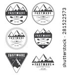 set if vintage rafting logo ... | Shutterstock . vector #281522573