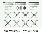 vintage baseball logos  emblems ... | Shutterstock .eps vector #594981680