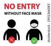 no entry without face mask or... | Shutterstock .eps vector #1901366083