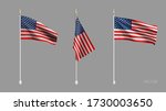 realistic american flag. waving ... | Shutterstock .eps vector #1730003650