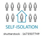 coronavirus. self isolation.... | Shutterstock .eps vector #1673507749