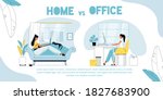 home vs office. employee... | Shutterstock .eps vector #1827683900